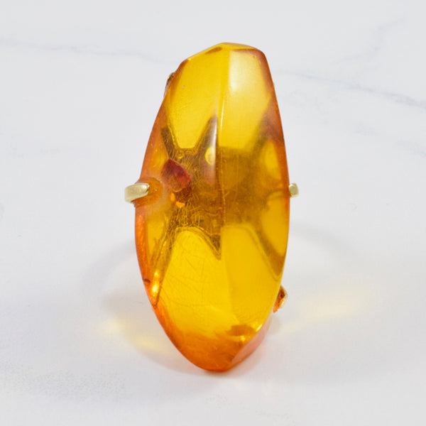 Large Amber Cocktail Ring | SZ 6 |