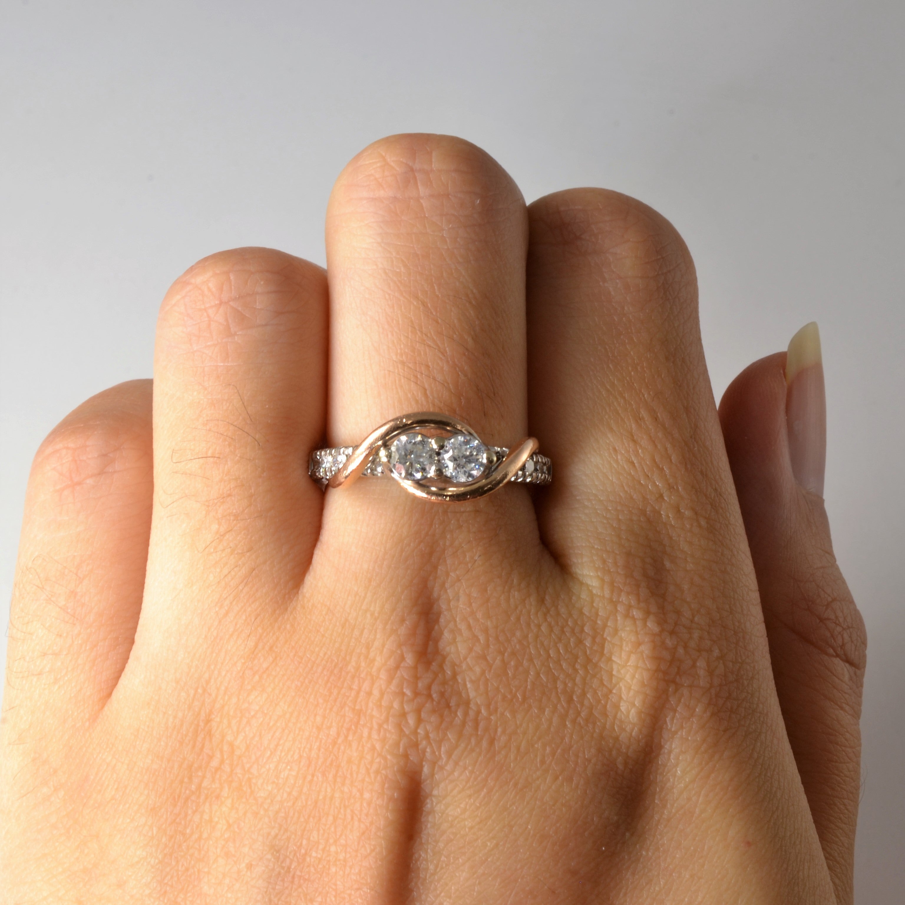 Toi et Moi Two Tone Diamond Ring | 0.67ctw | SZ 7 |