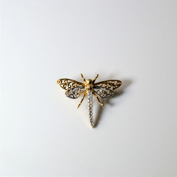 Pave Diamond Dragonfly Brooch | 0.08ctw |