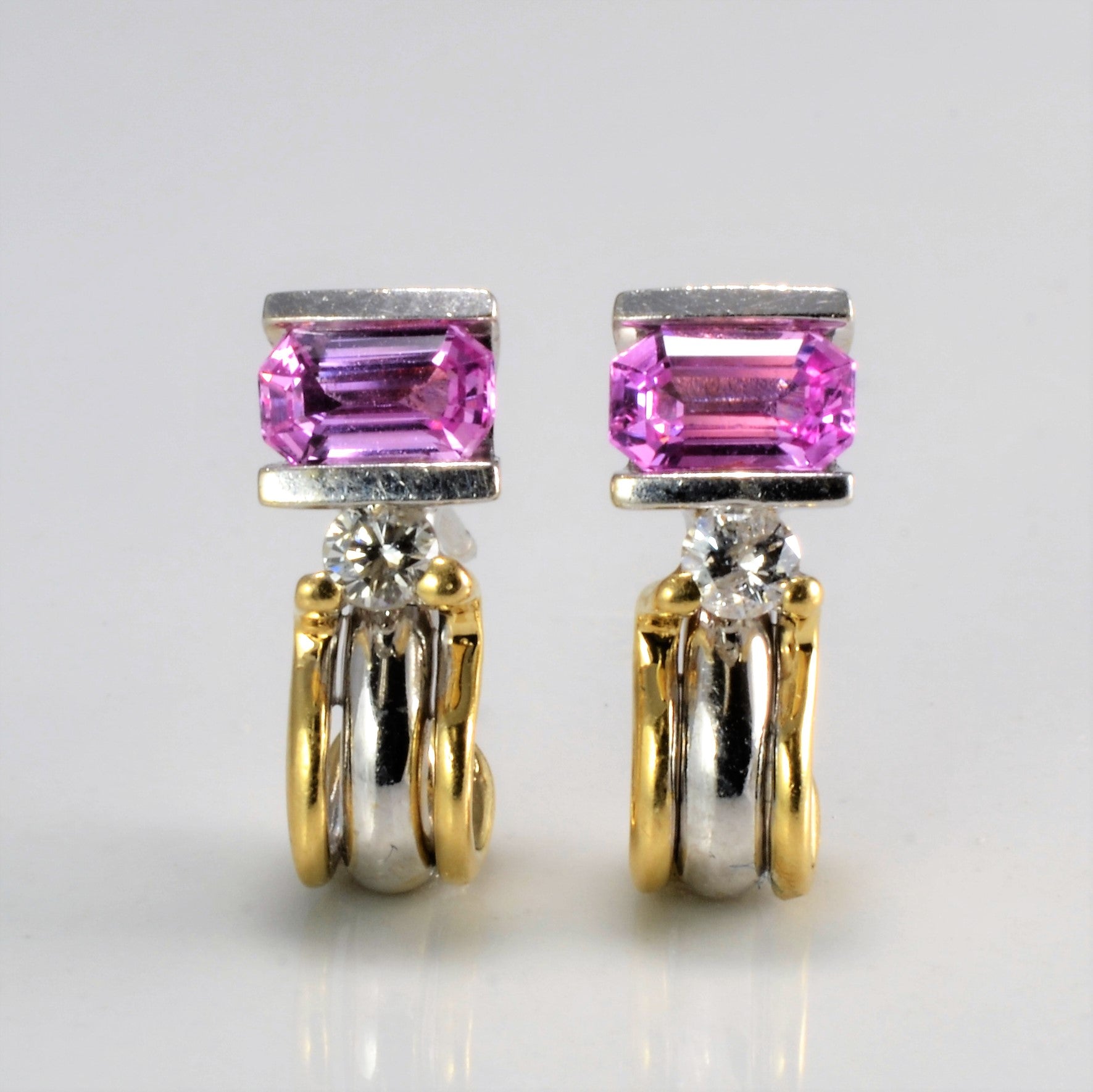Pink Sapphire & Diamond Earrings | 0.10 ctw |