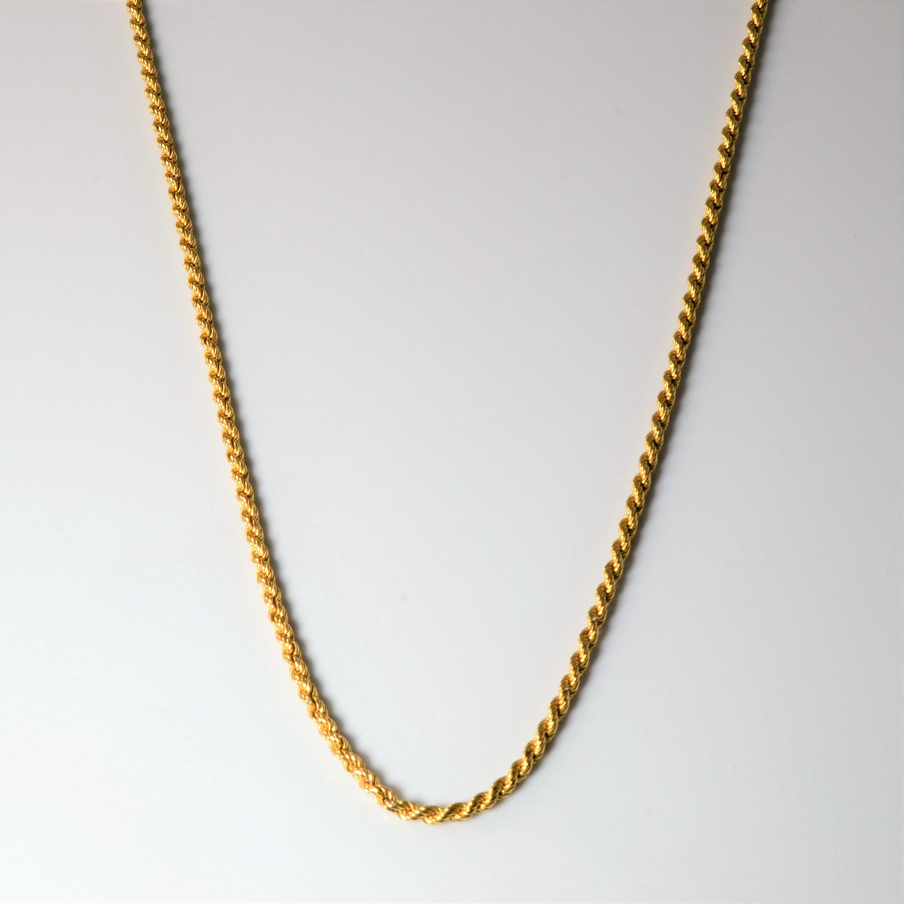 18k Yellow Gold Rope Chain | 18"|