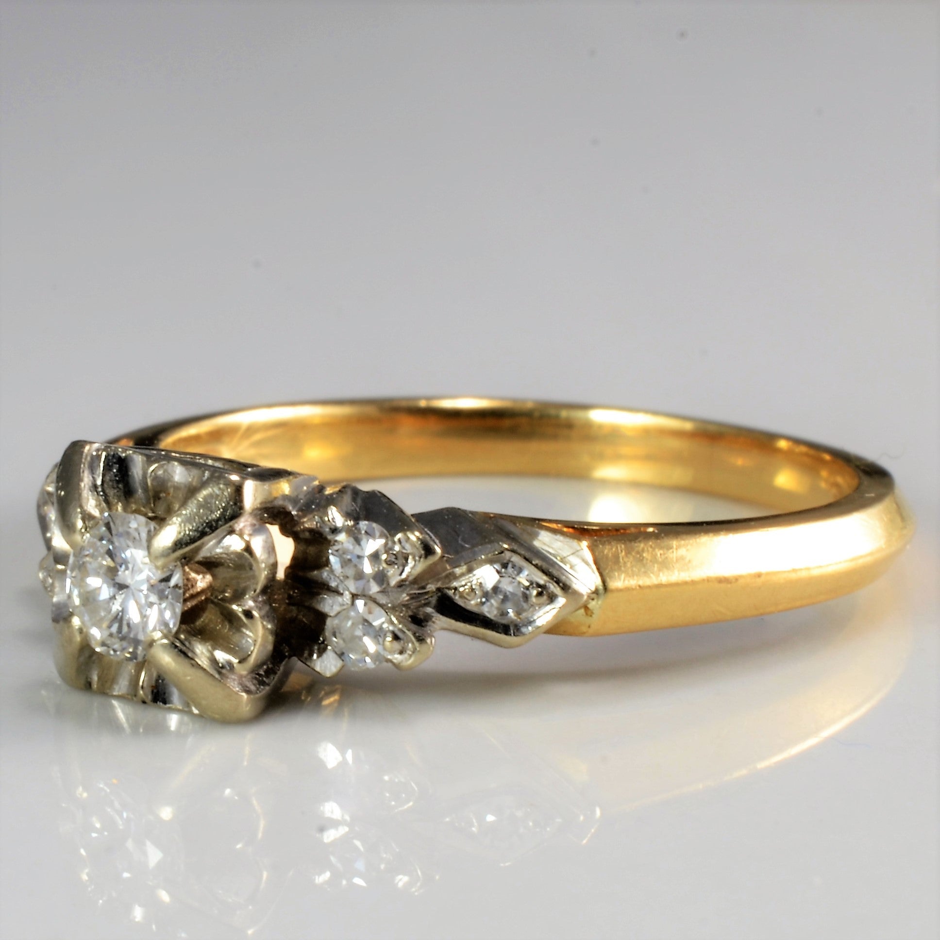 Retro Diamond Engagement Ring | 0.15 ctw, SZ 5.25 |