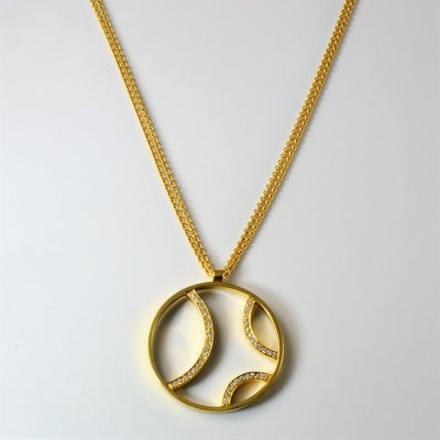 Textured Circle Diamond Pendant Necklace | 0.22ctw | 16