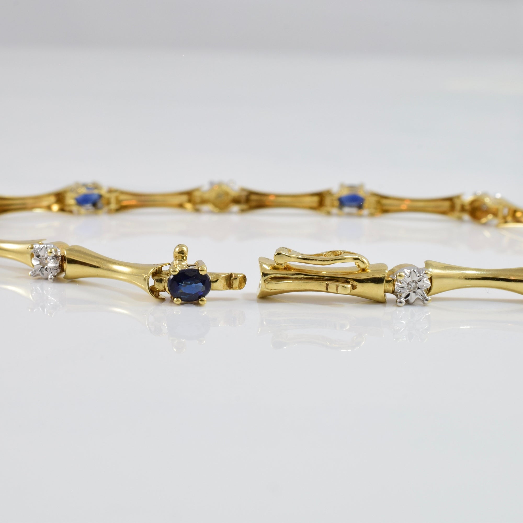 Sapphire and Diamond Bracelet | 0.03 ctw SZ 7.5