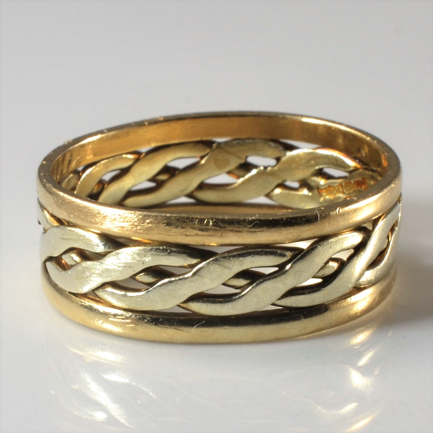 Braided Two Tone Gold Band | SZ 6.75 |
