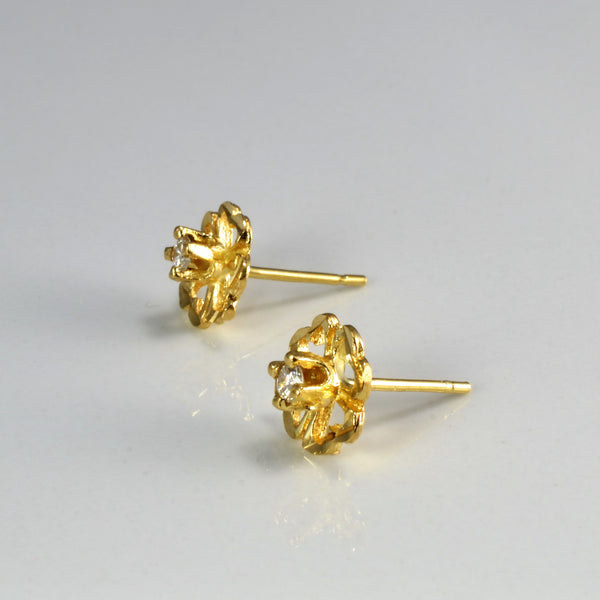 Flower Design Diamond Stud Earrings | 0.08 ctw |