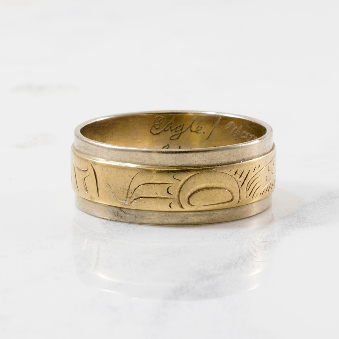 Lloyd Wadham' Eagle & Moon Gold Band | SZ 9.25 |