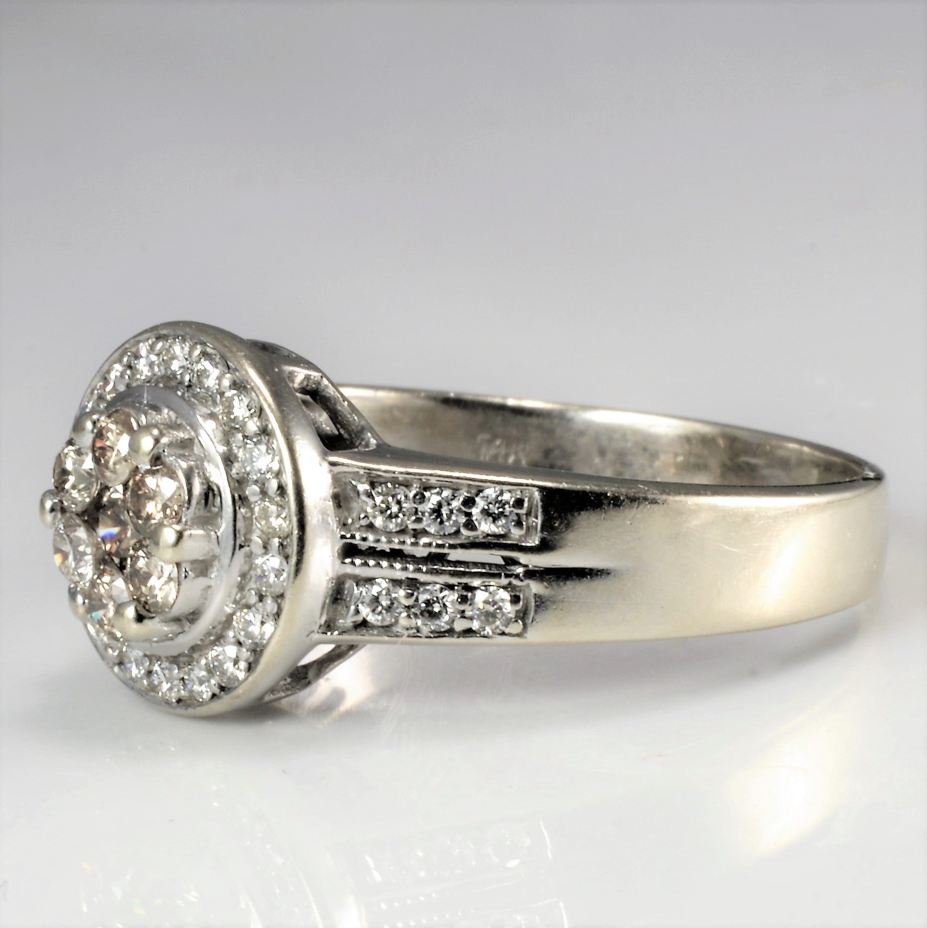 Halo Style Cluster Diamond Engagement Ring | 0.57 ctw, SZ 8.5 |