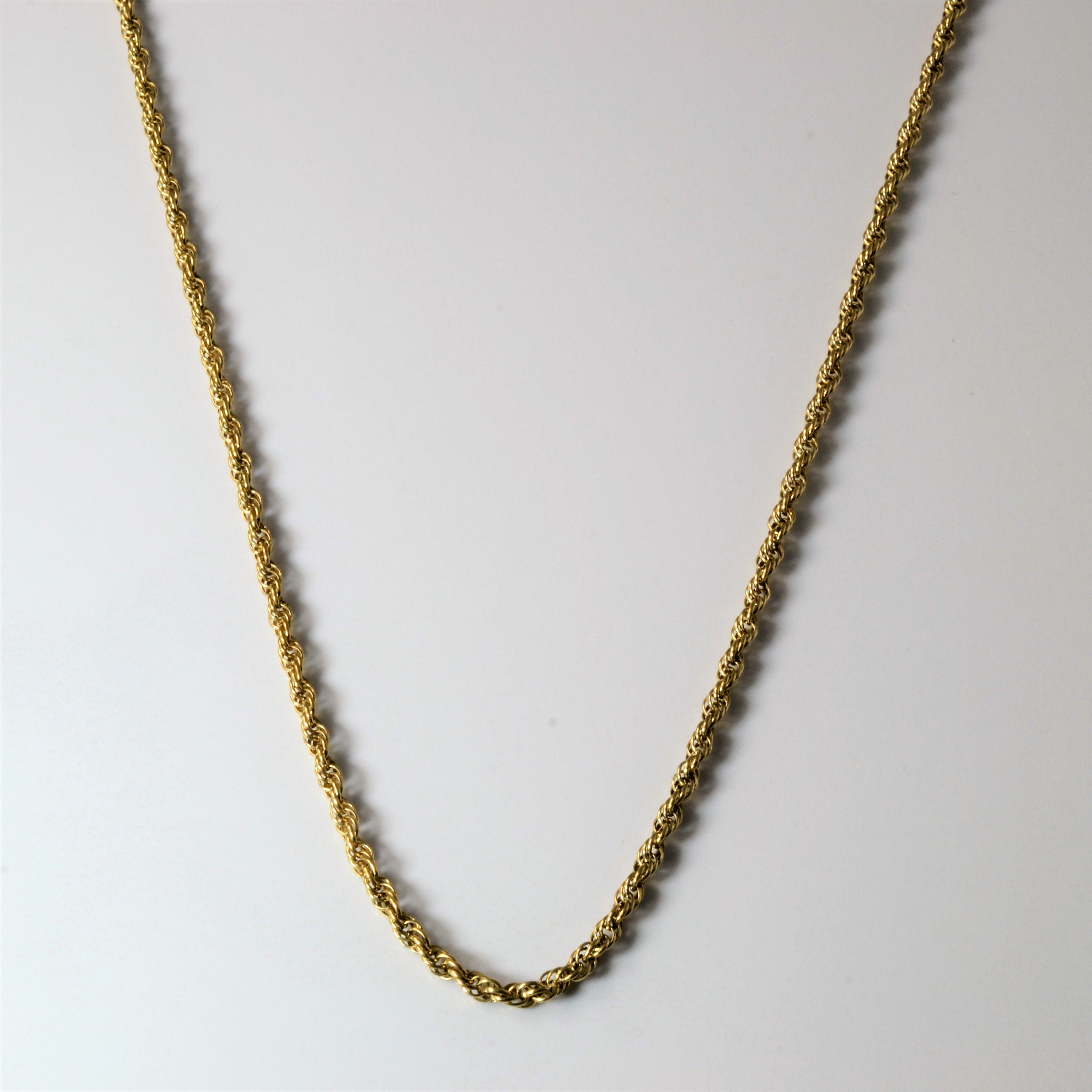 Chaîne corde en or jaune 10 carats | 17 pouces | 