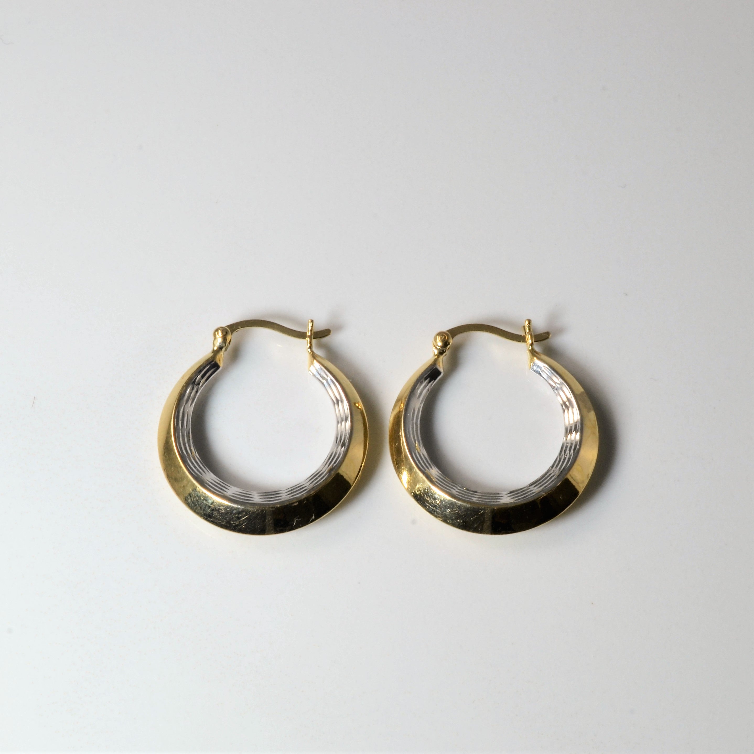 Two Tone Gold Hoops |