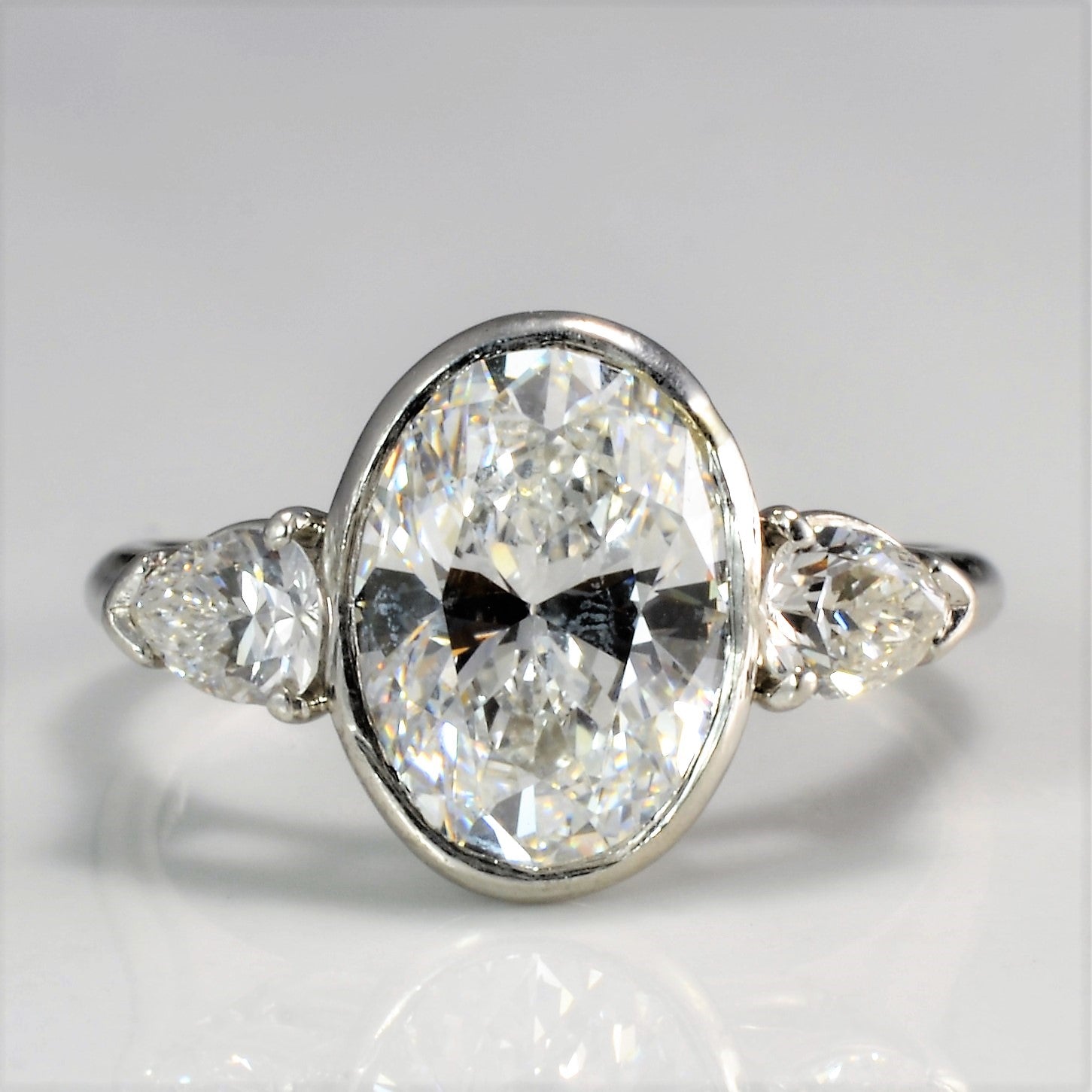 Three Stone Oval Diamond Engagement Ring | 2.28 ctw, SZ 4.5 |