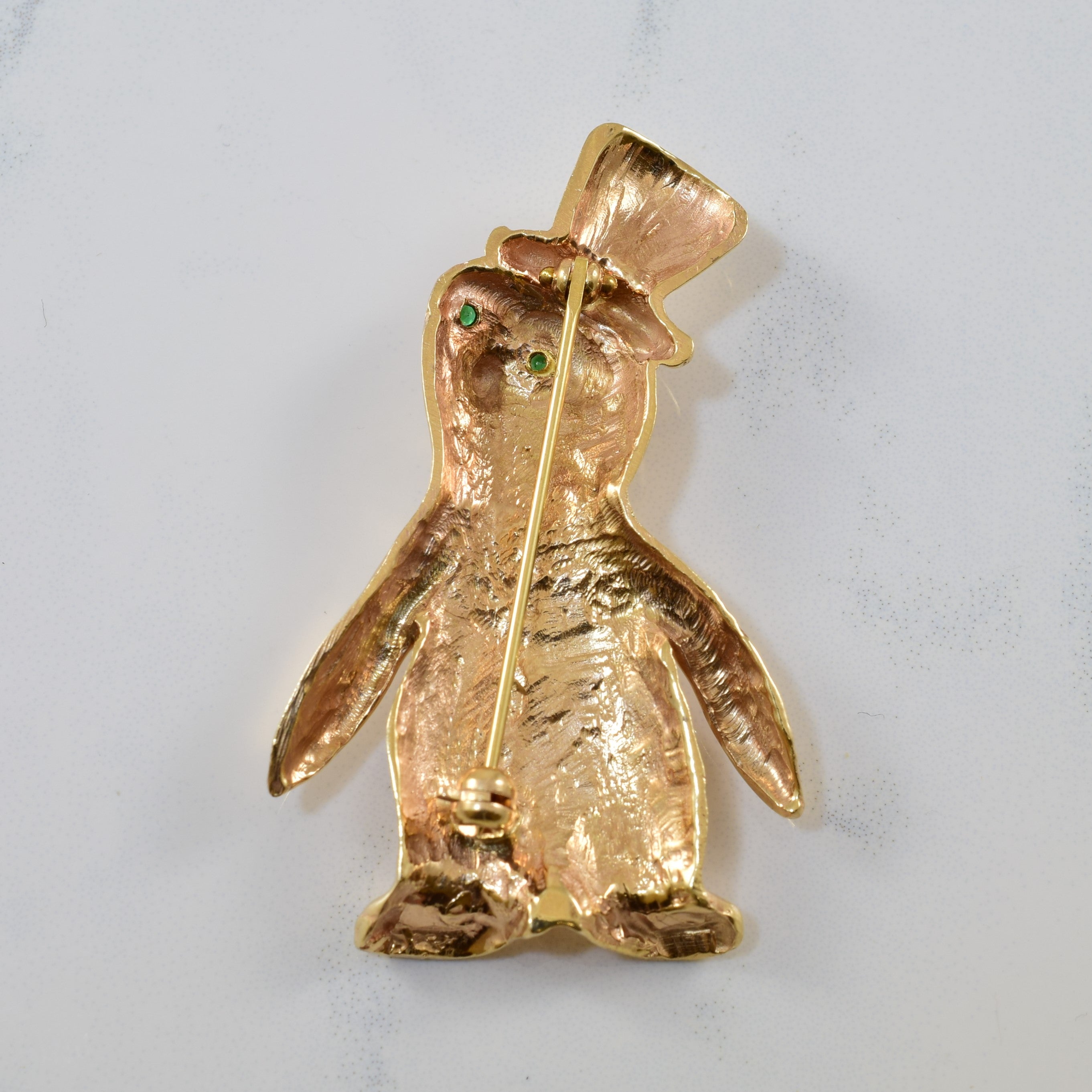 Quartz Eyed Penguin Brooch | 0.02ctw |