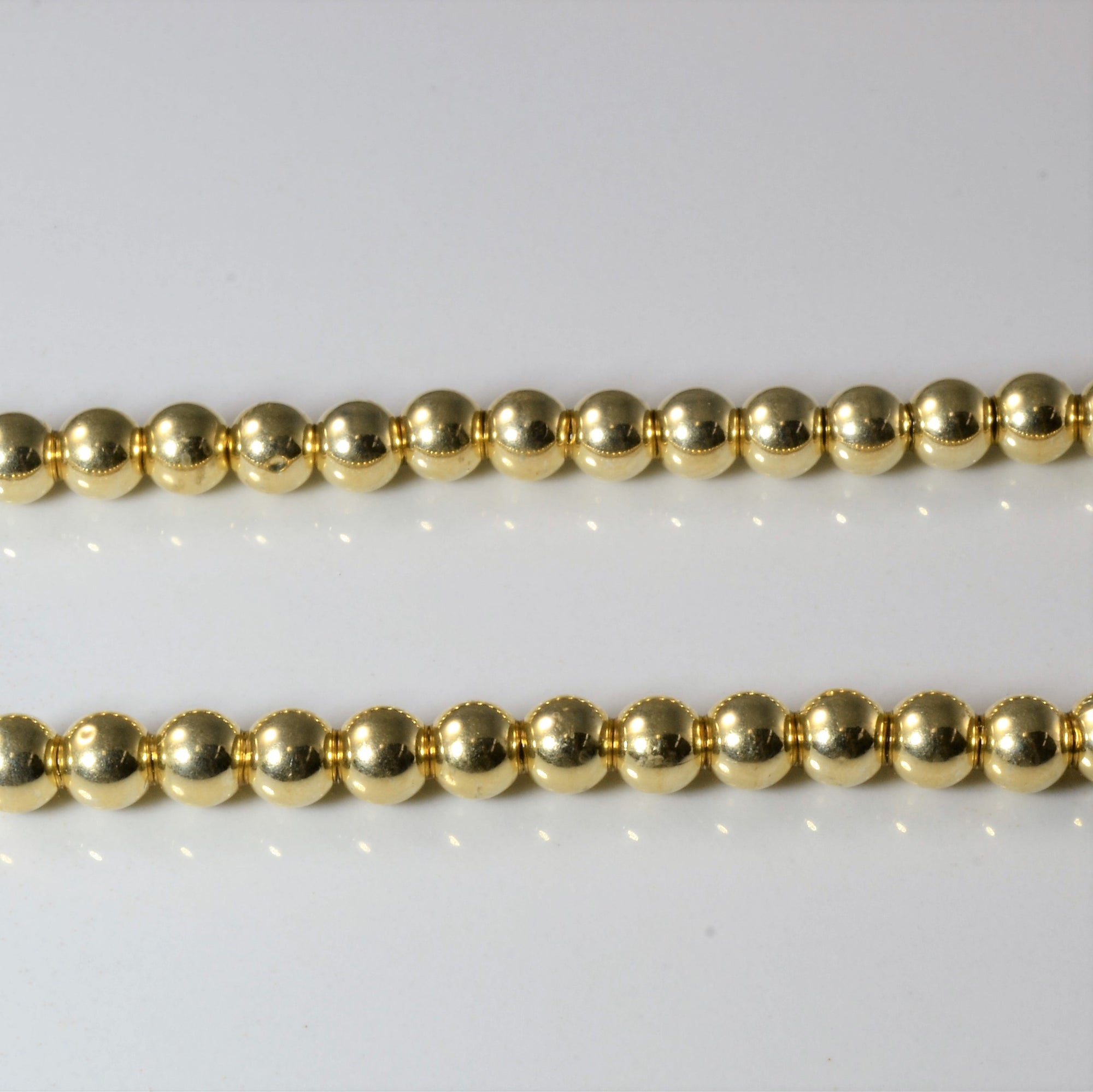 Yellow Gold Bead Necklace | 16
