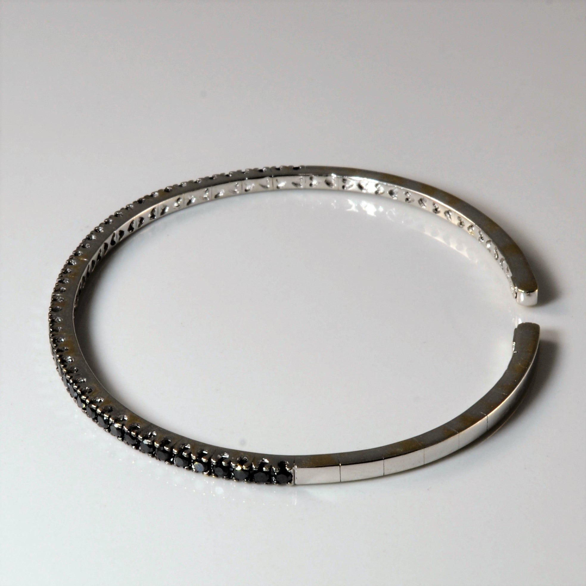 Pave Black Diamond Bangle Bracelet | 0.88ctw | 7" |