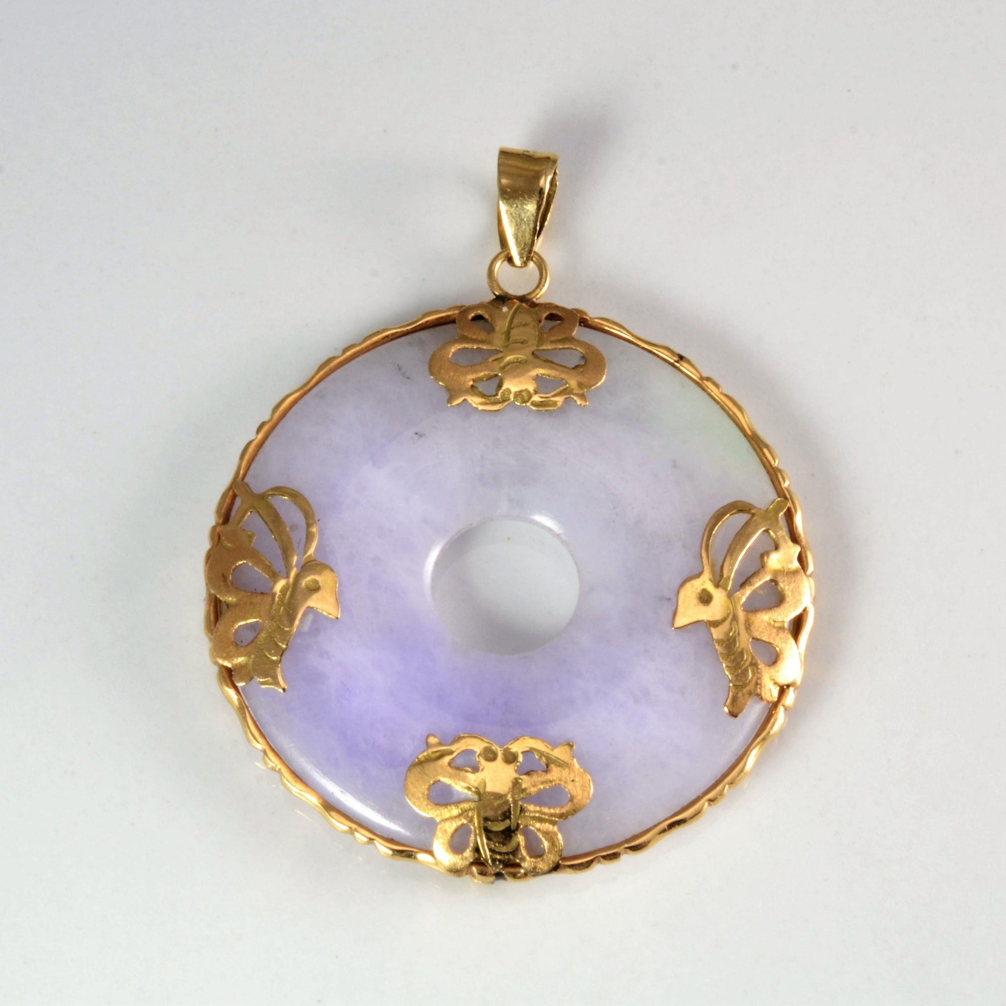 Fancy Lavender Jade Gold Pendant