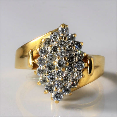 Marquise Shaped Diamond Bypass Ring | 1.00ctw | SZ 8.75 |