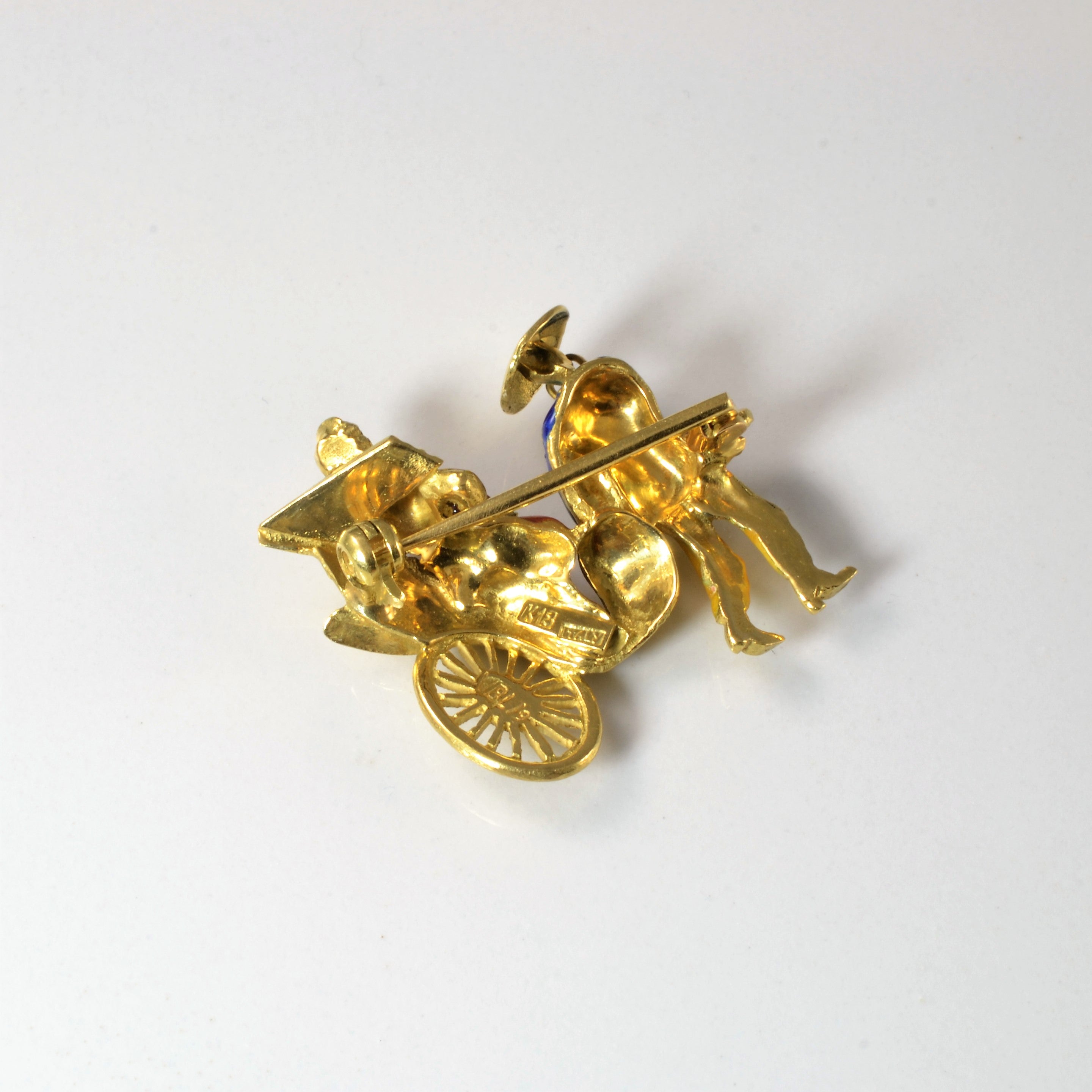 Enameled Rickshaw Brooch |