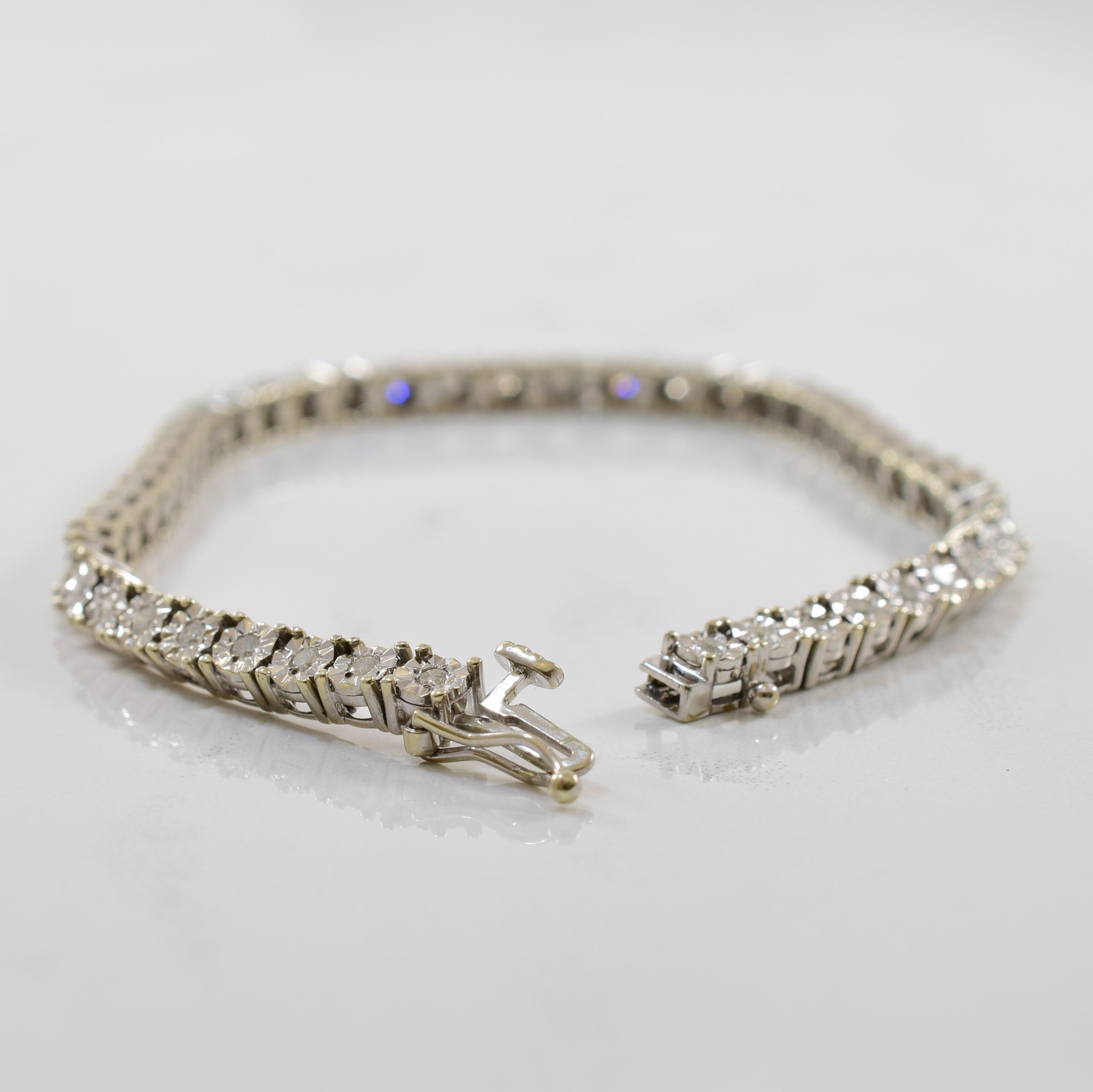 Illusion Set Diamond Tennis Bracelet | 0.96ctw | 7" |