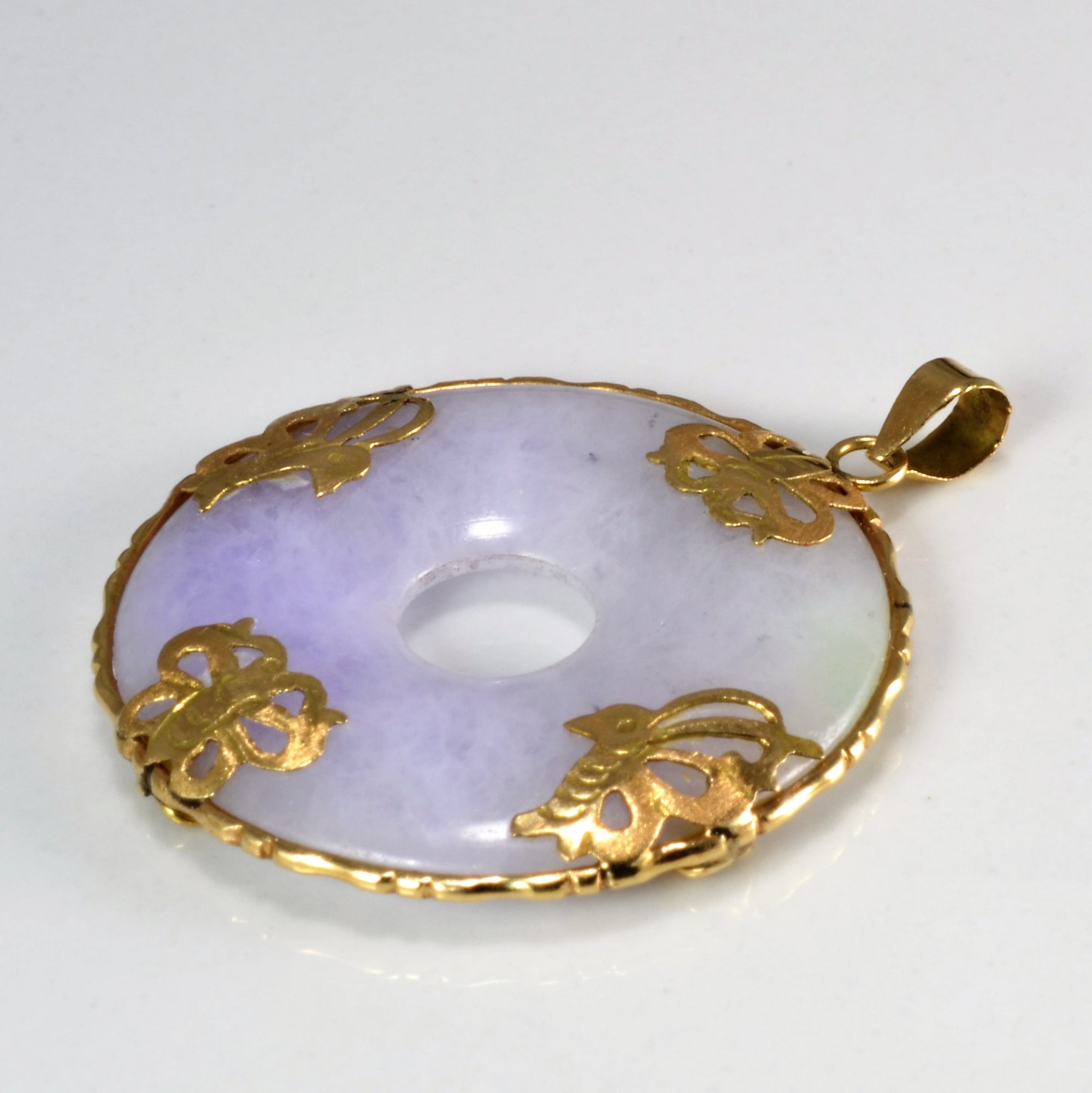Fancy Lavender Jade Gold Pendant