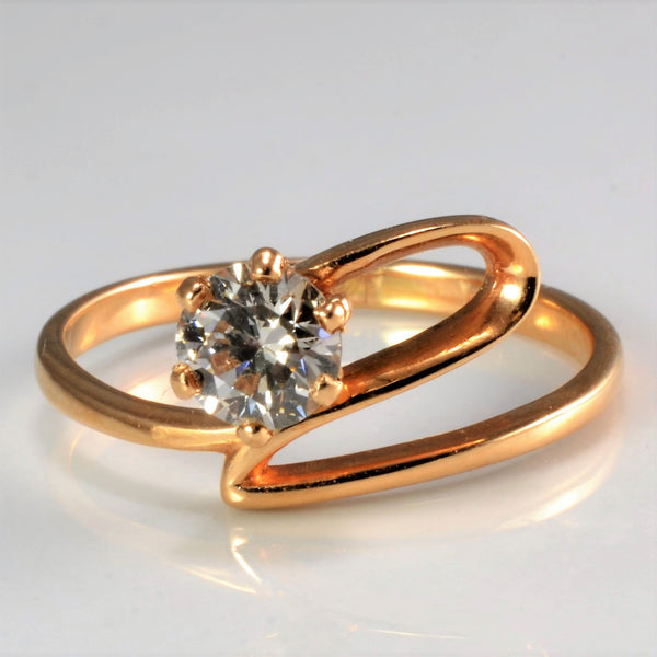 Bypass Solitaire Diamond Rose Gold Ring | 0.47 ct, SZ 7 |