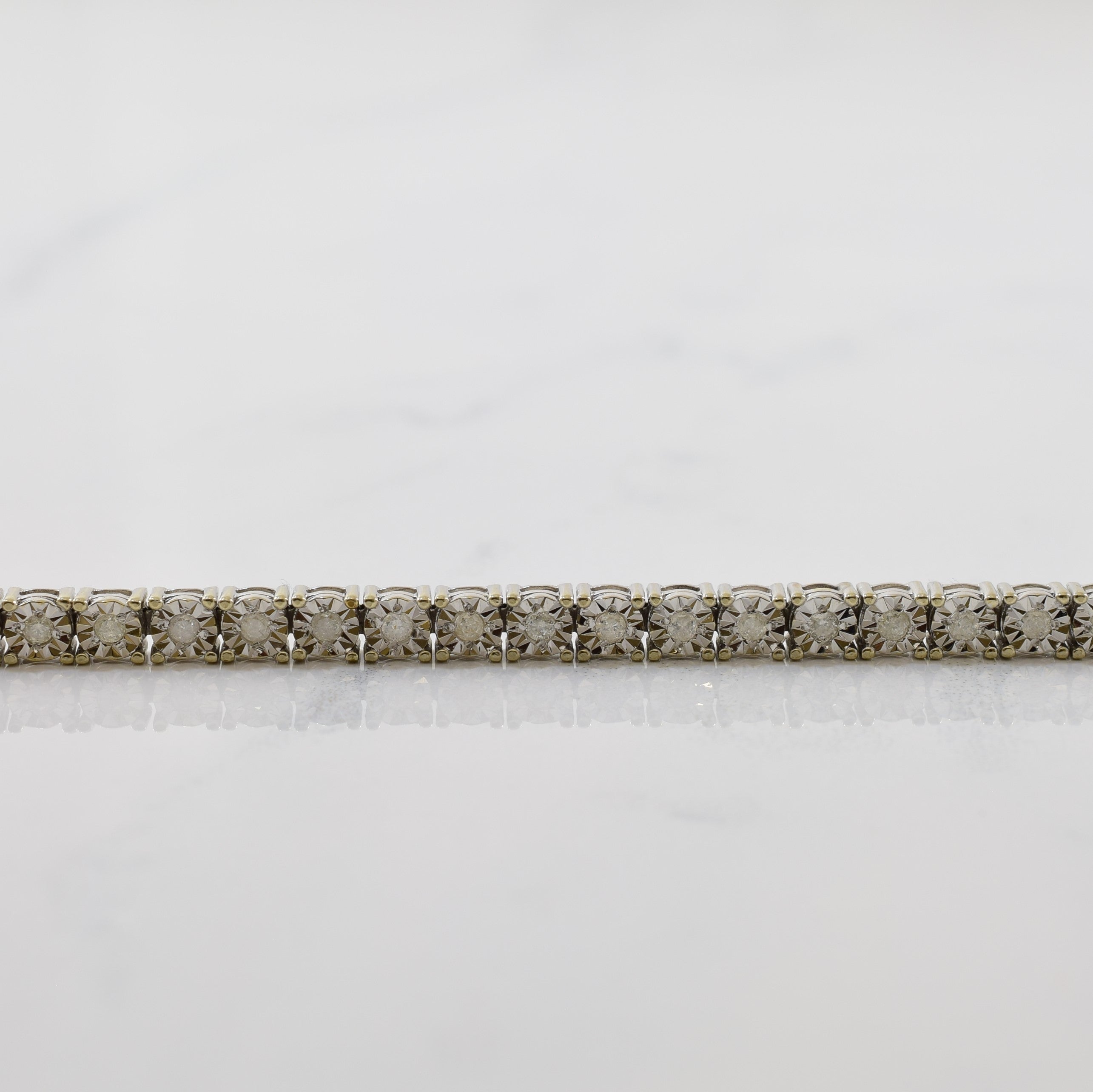 Illusion Set Diamond Tennis Bracelet | 0.96ctw | 7" |