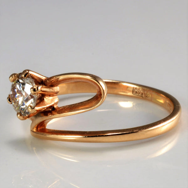 Bypass Solitaire Diamond Rose Gold Ring | 0.47 ct, SZ 7 |