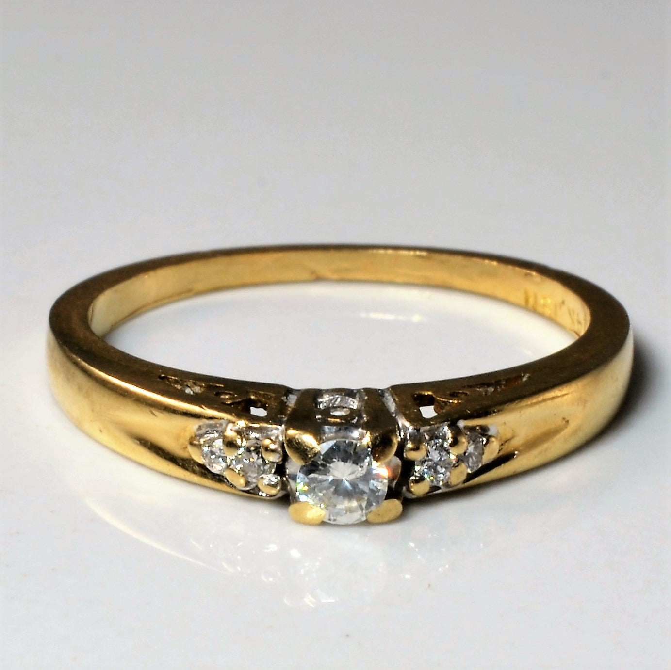 Yellow Gold Diamond Promise Ring | 0.10ctw | SZ 6.5 |