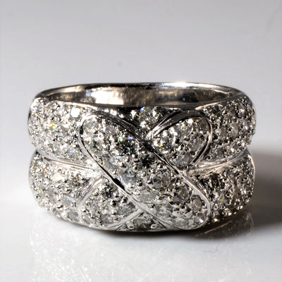 Stacked Diamond X Ring | 1.10ctw | SZ 5.5 |