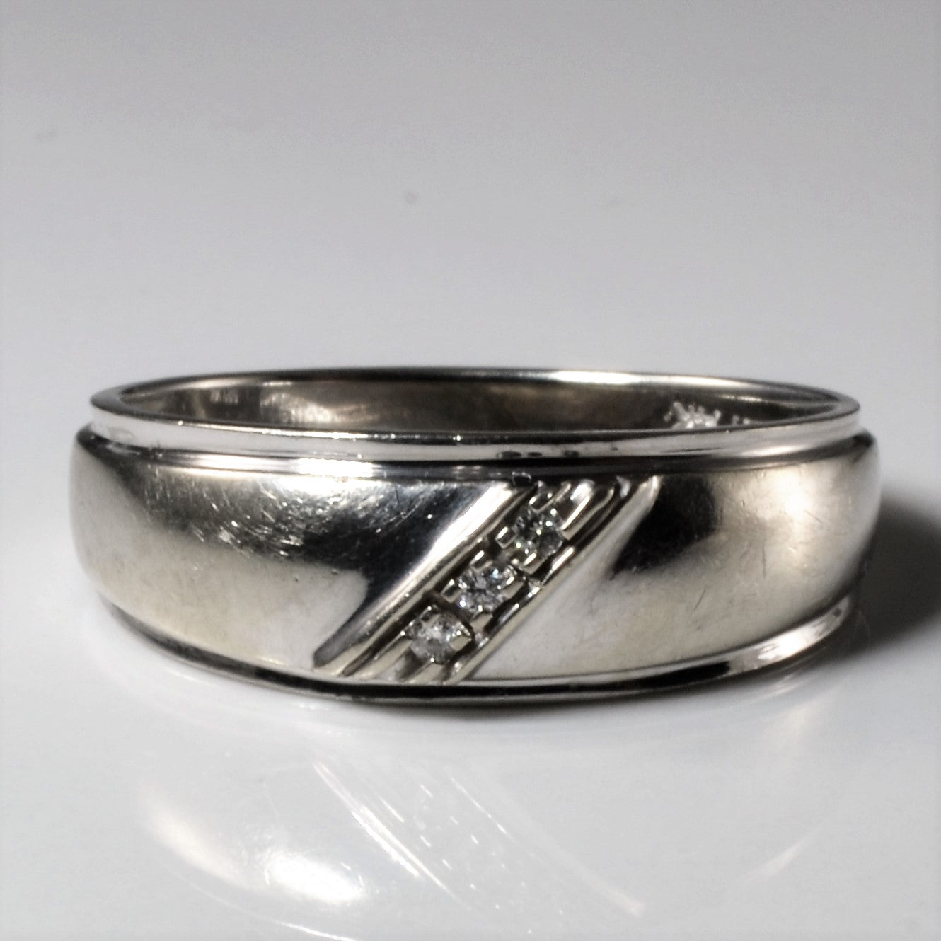 Diagonal Three Stone Diamond Band | 0.04ctw | SZ 10.75 |
