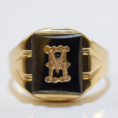 Initial 'M' Hematite Ring | 7.50ct | SZ 10.5 |