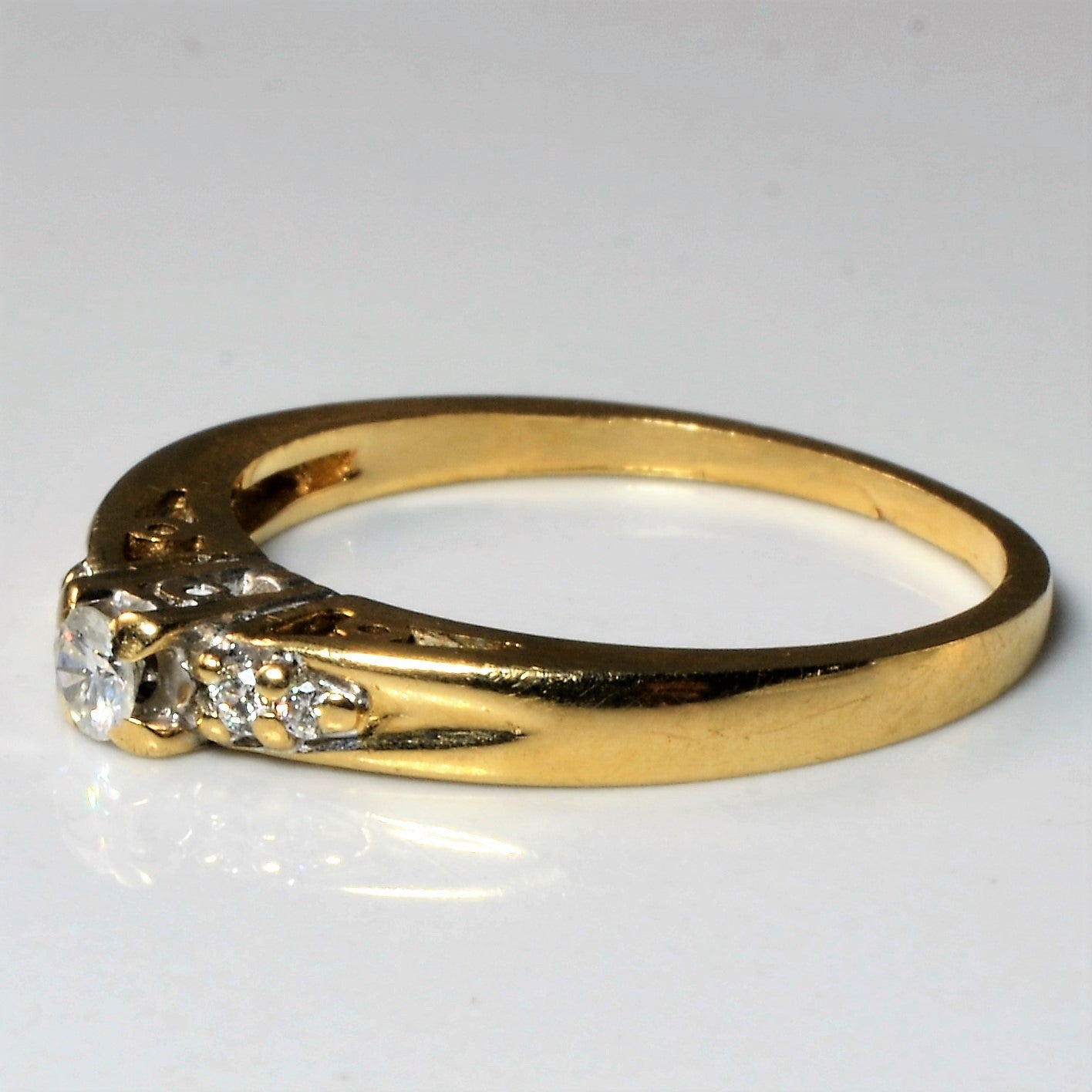 Yellow Gold Diamond Promise Ring | 0.10ctw | SZ 6.5 |