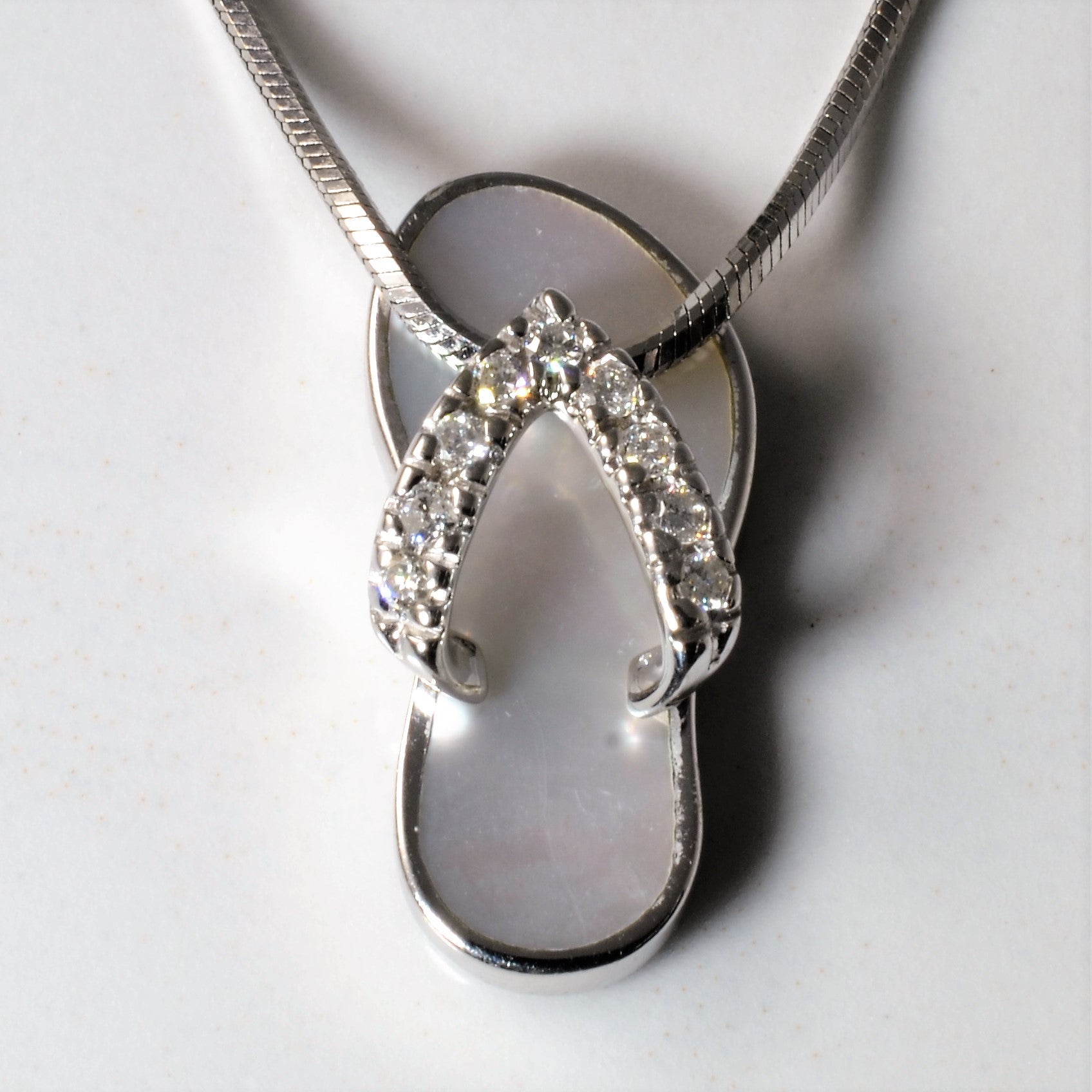Diamond Slipper Necklace | 0.09ctw | 16