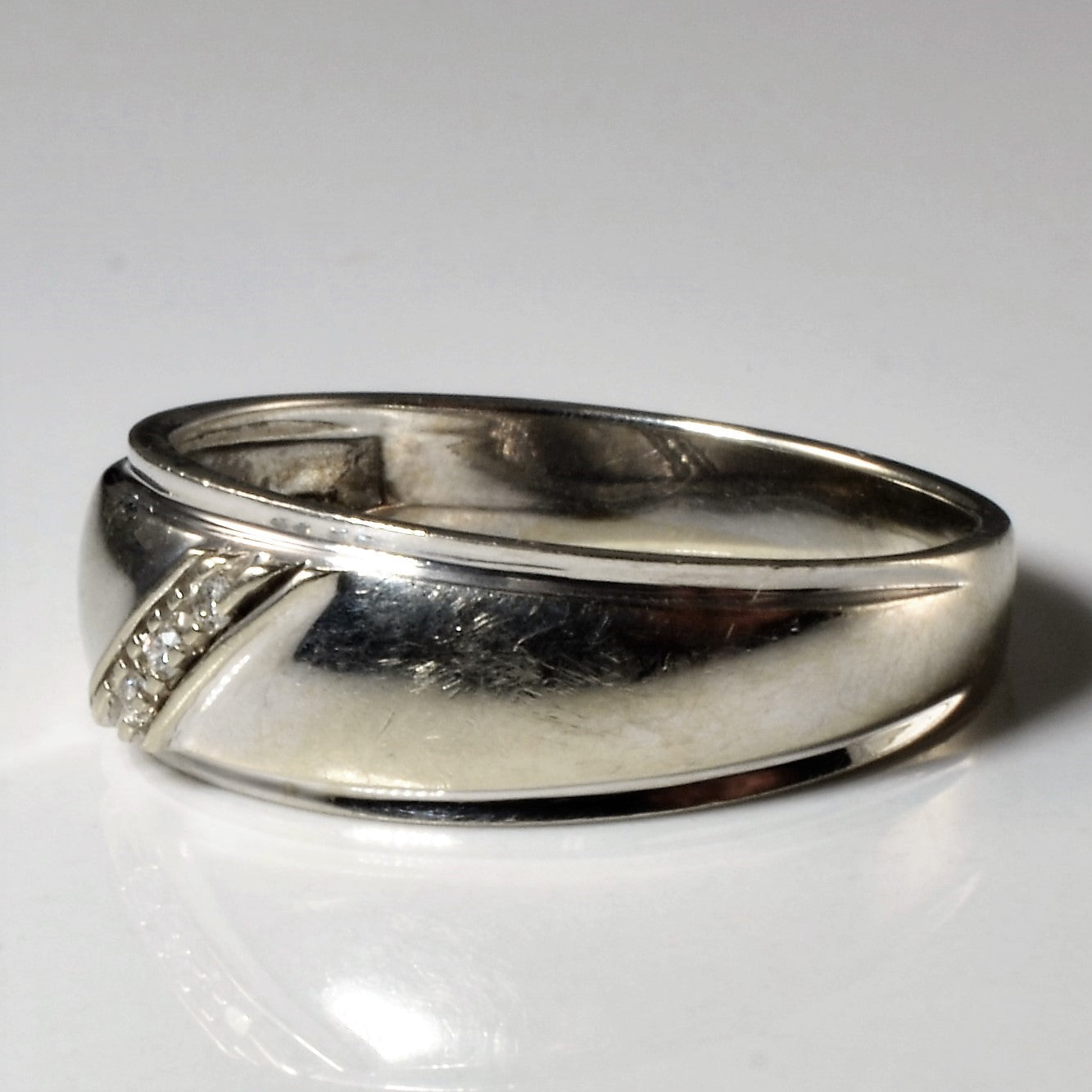 Diagonal Three Stone Diamond Band | 0.04ctw | SZ 10.75 |