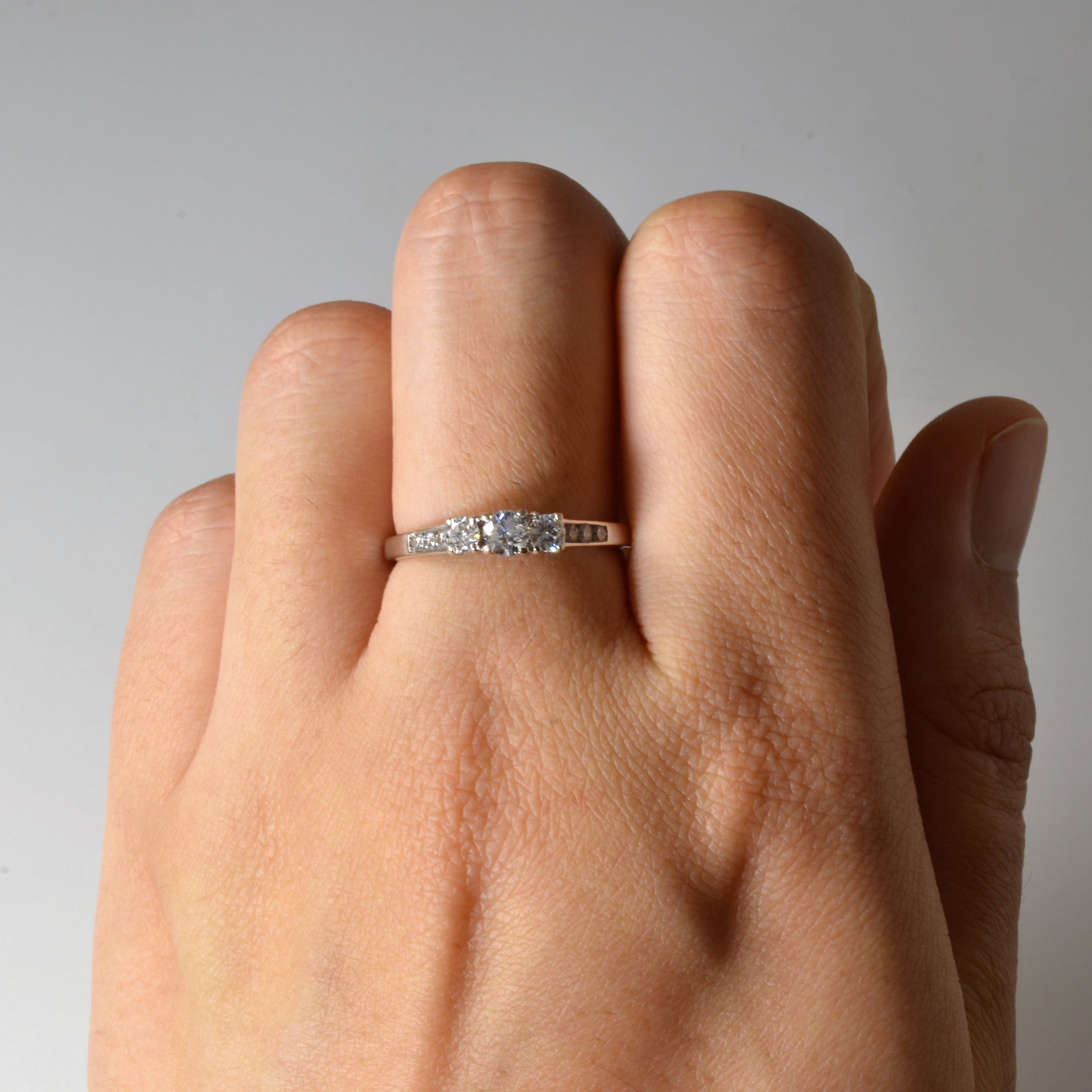 Low Profile Three Stone Diamond Ring | 0.43ctw | SZ 7.25 |