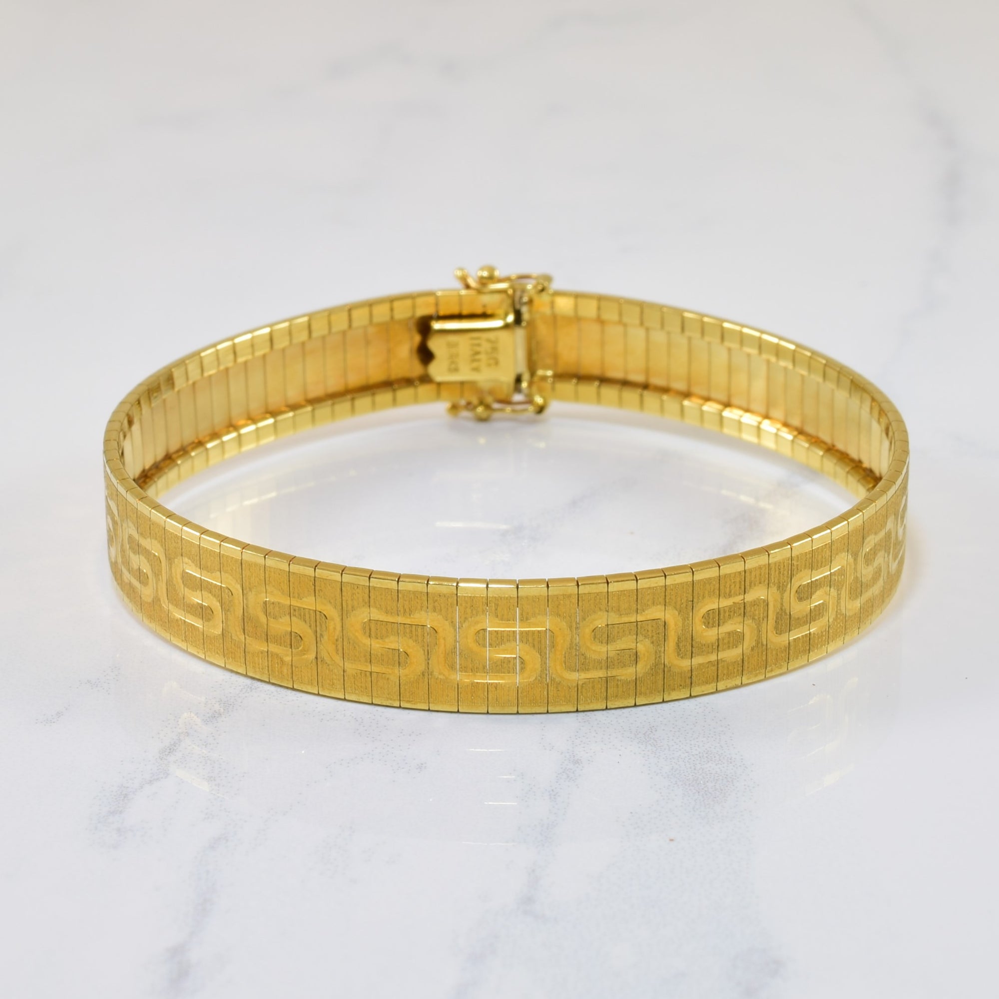 Gianni Versace 18K Gold Diamond Wide Cuff Bracelet