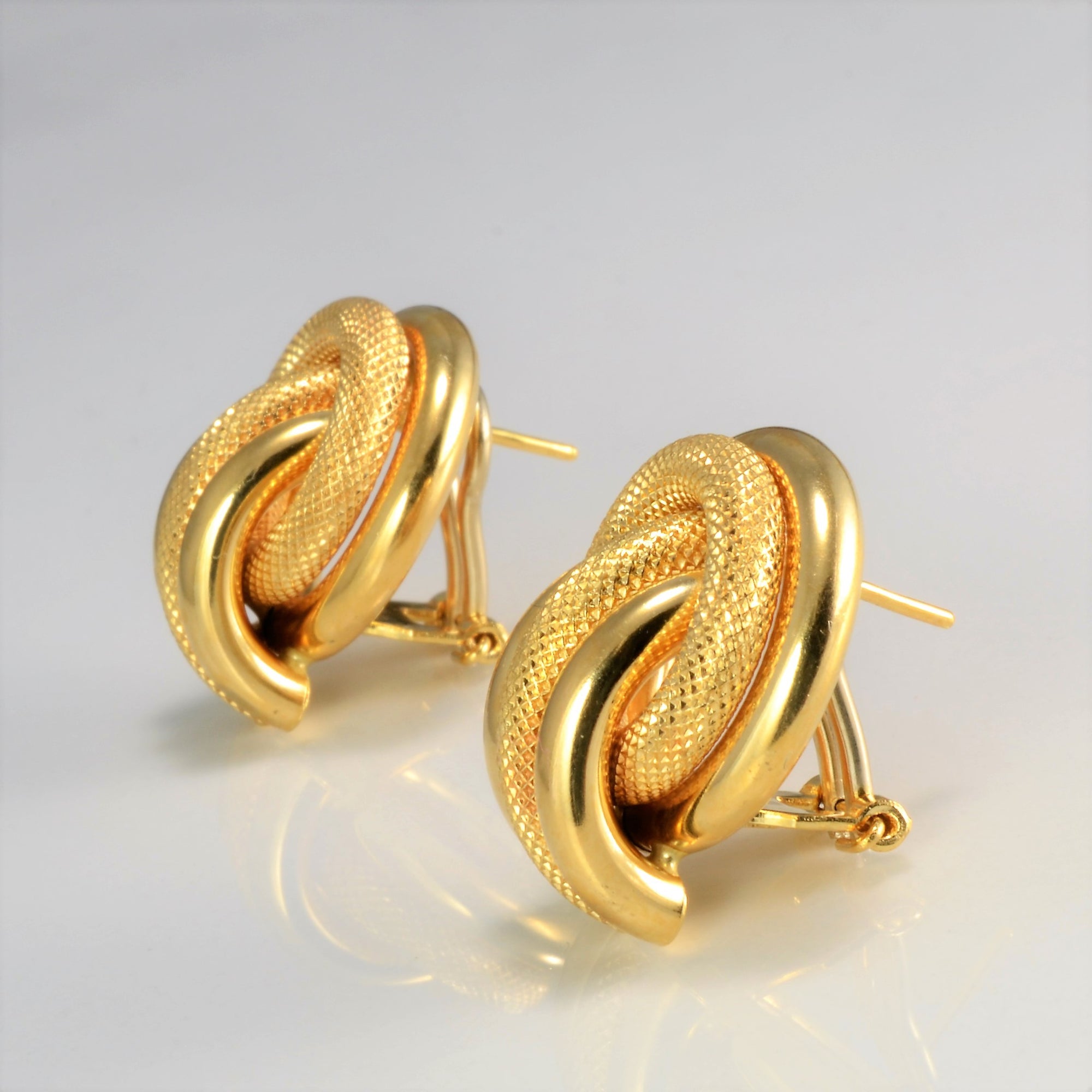 Knot Clip Back Gold Earrings