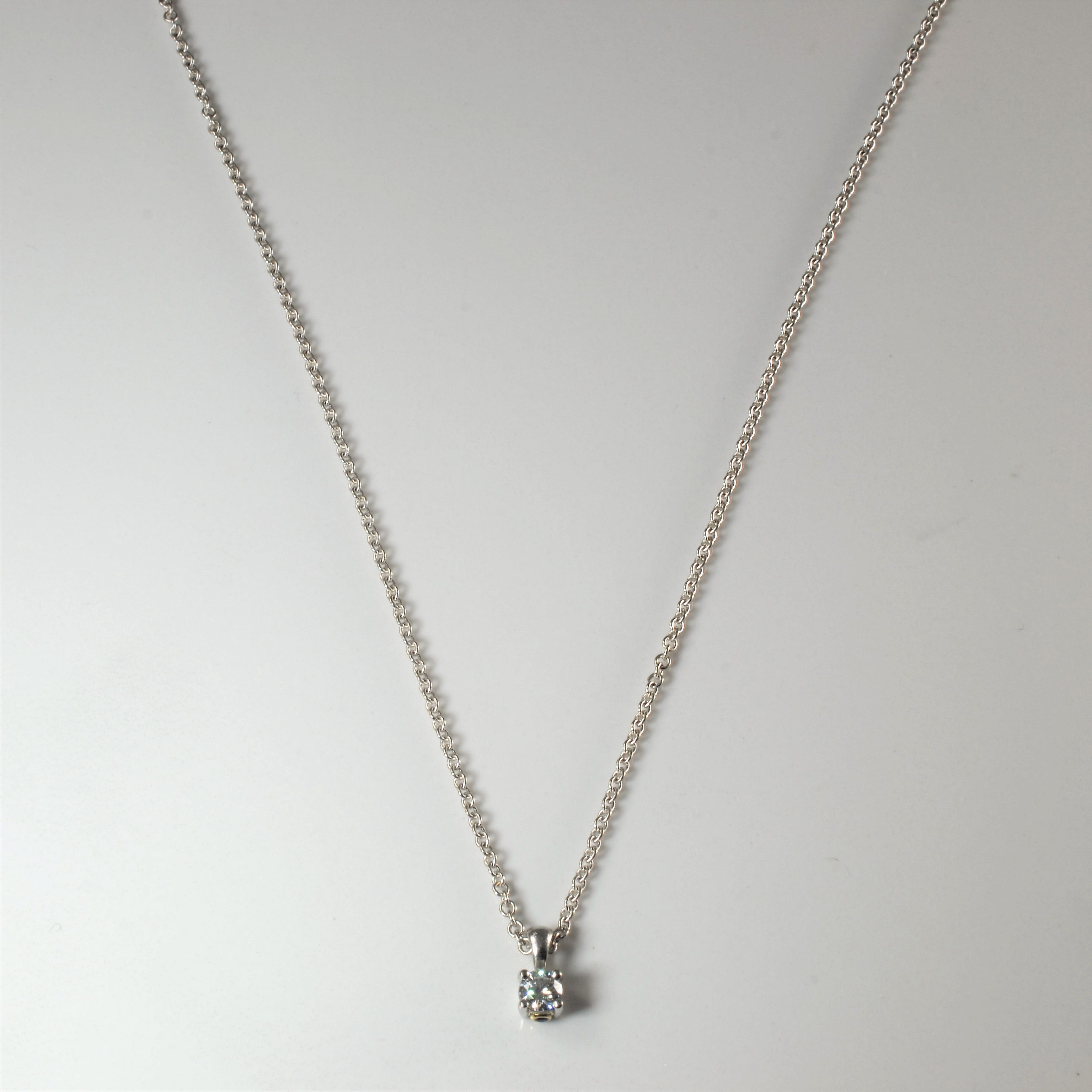 Birks' Blue Solitaire Diamond Necklace | 0.25ct | 18" |