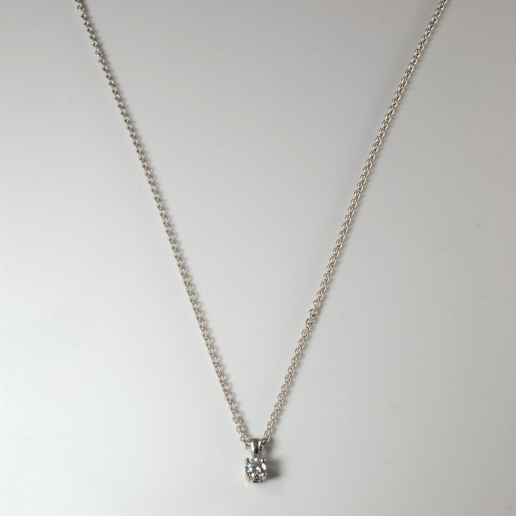 Birks' Blue Solitaire Diamond Necklace | 0.25ct | 18