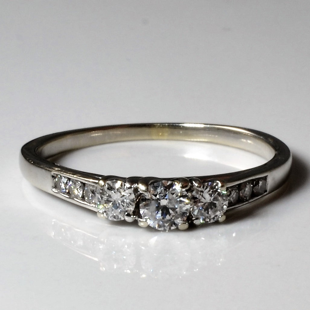 Low Profile Three Stone Diamond Ring | 0.43ctw | SZ 7.25 |