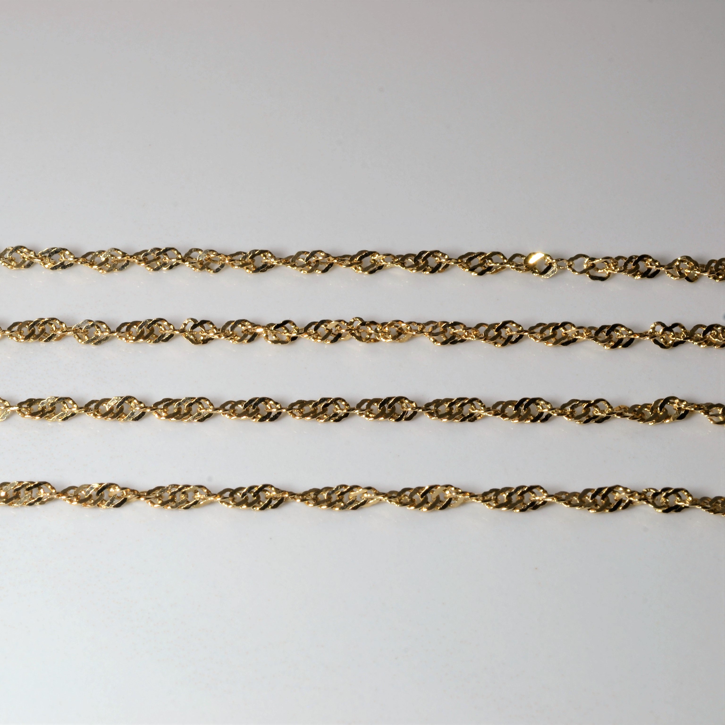 10k Yellow Gold Long Singapore Chain | 30"|