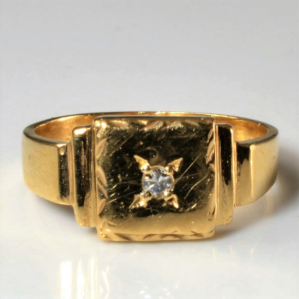 Solitaire Diamond Signet Ring | 0.03ct | SZ 3.25 |