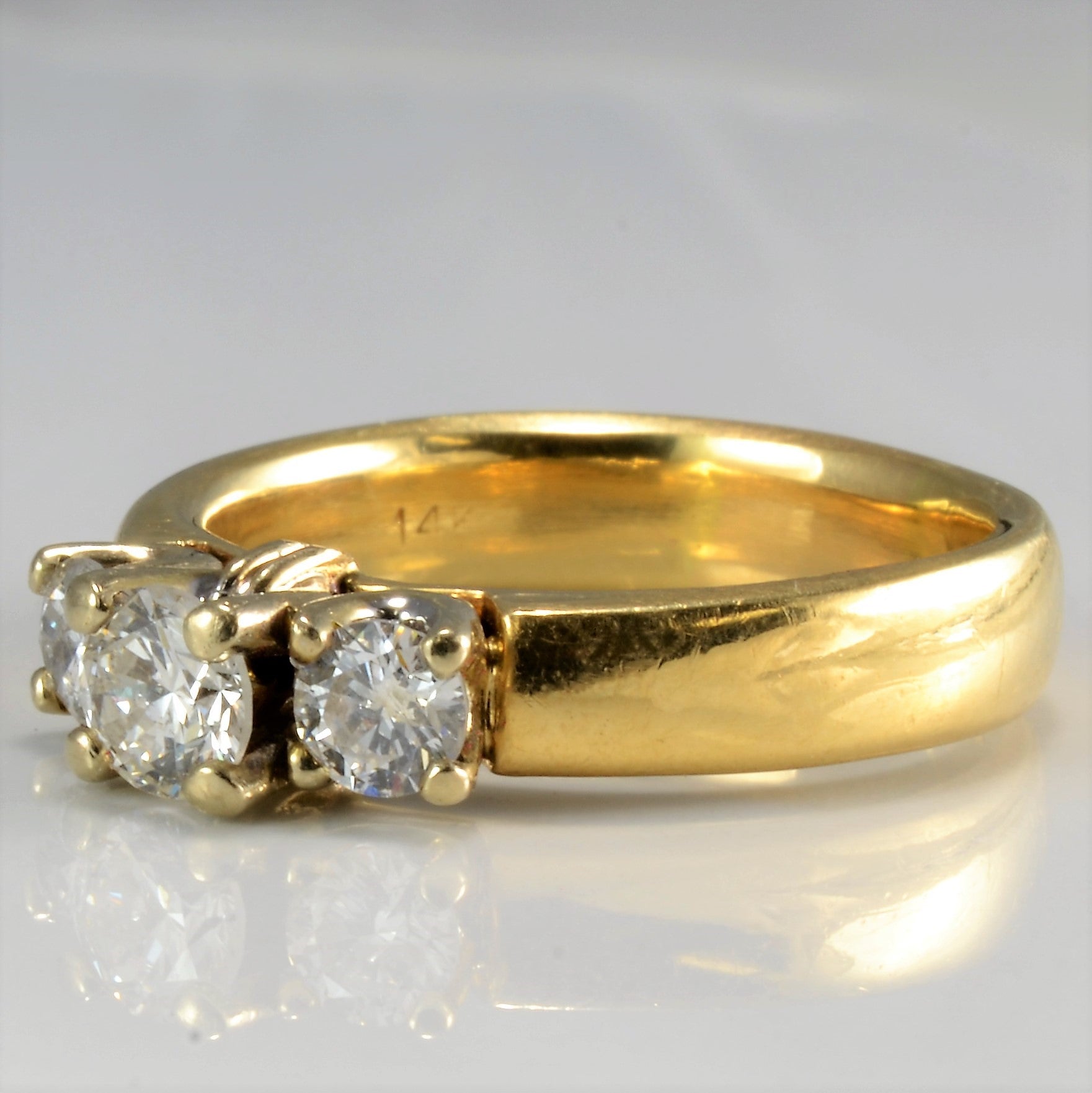 Three Stone Diamond Engagement Ring | 0.88 ctw, SZ 8.25 |