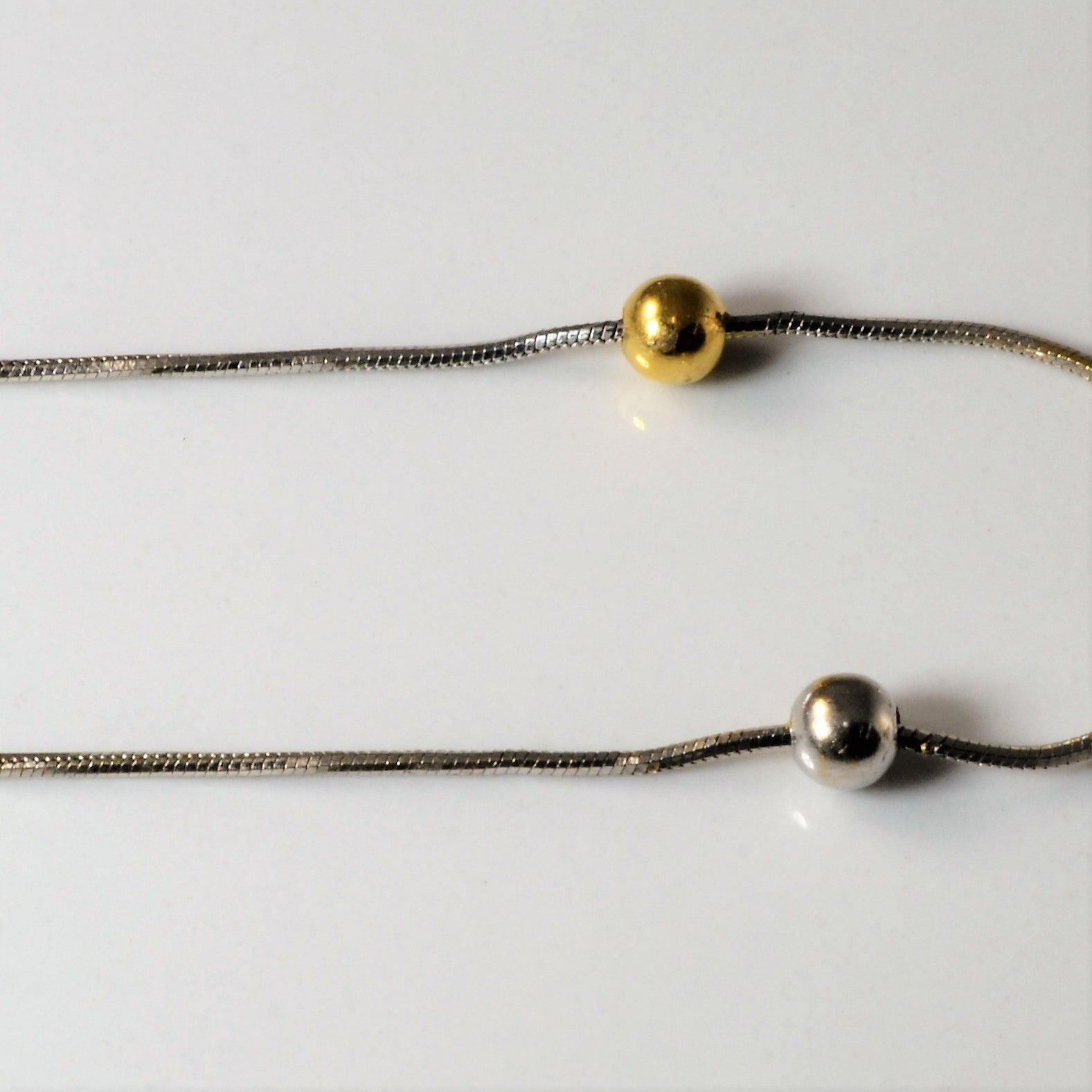Bracelet à chaîne à billes bicolore or | 18 cm | 
