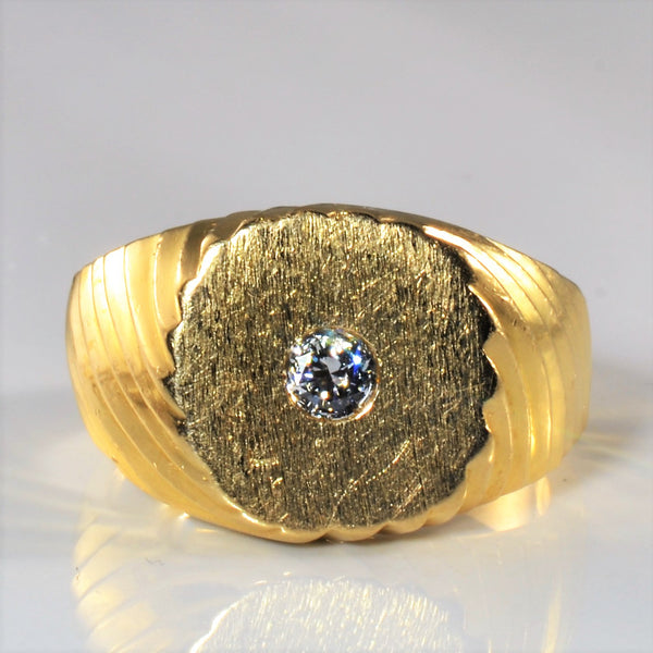 Solitaire Diamond Signet Ring | 0.26ct | SZ 11.75 |