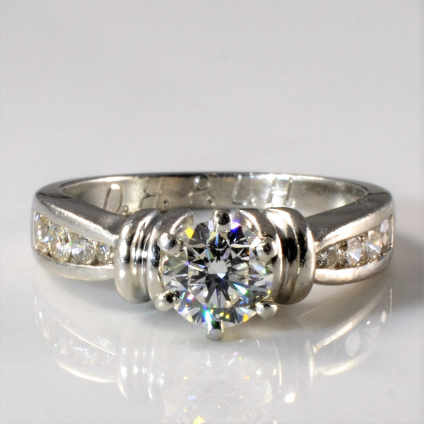 Six Prong Ribbon Detailed Diamond Ring | 1.05ctw | SZ 6 |