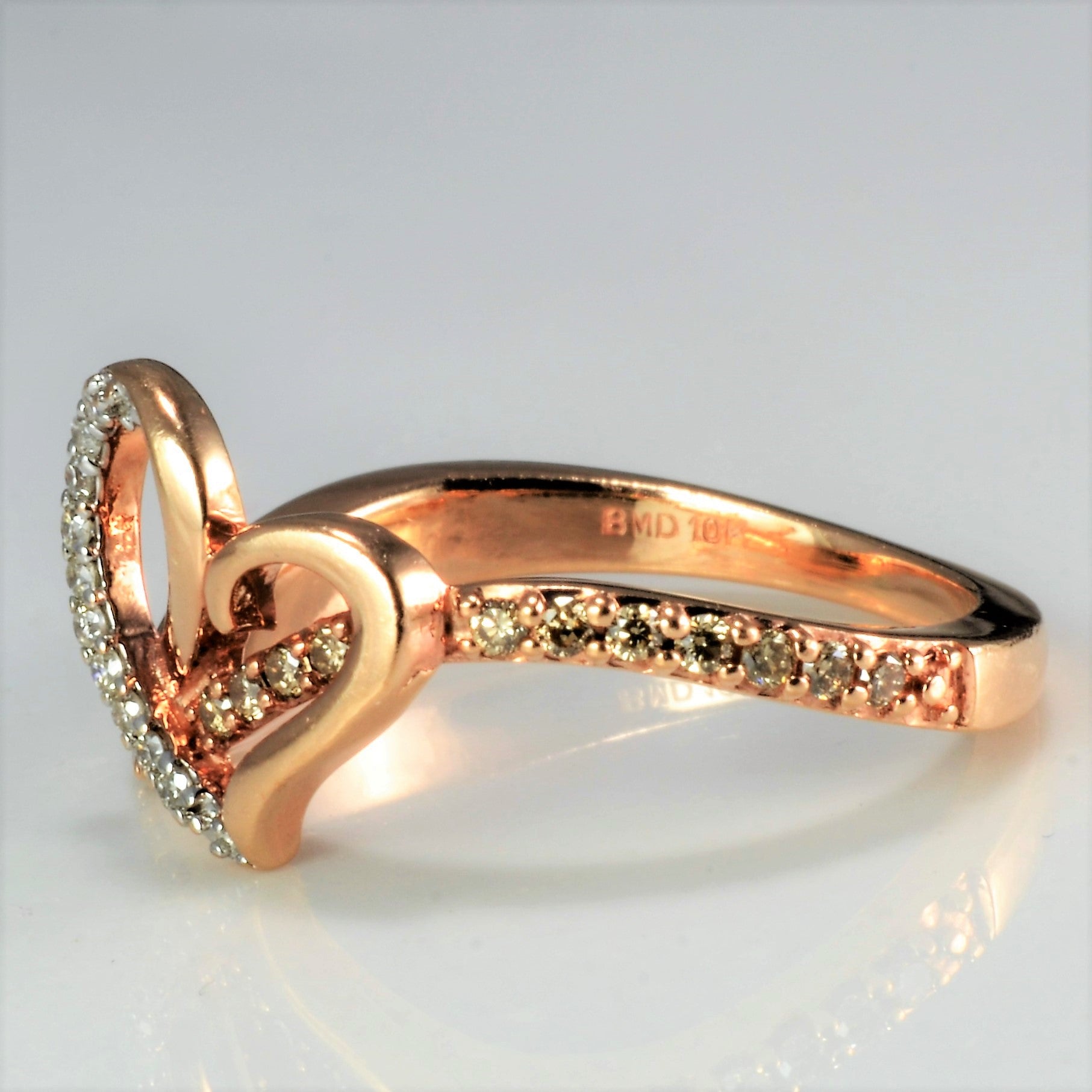 Pave Diamond Heart Design Promise Ring | 0.18 ctw, SZ 5.5 |