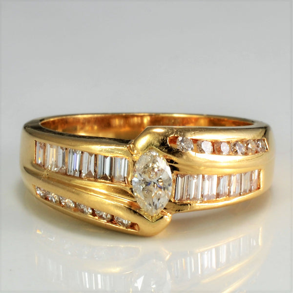 Channel Set Multi Diamond Ladies Ring | 0.53 ctw, SZ 6.75 |