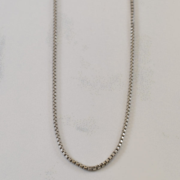 14k White Gold Box Chain | 16