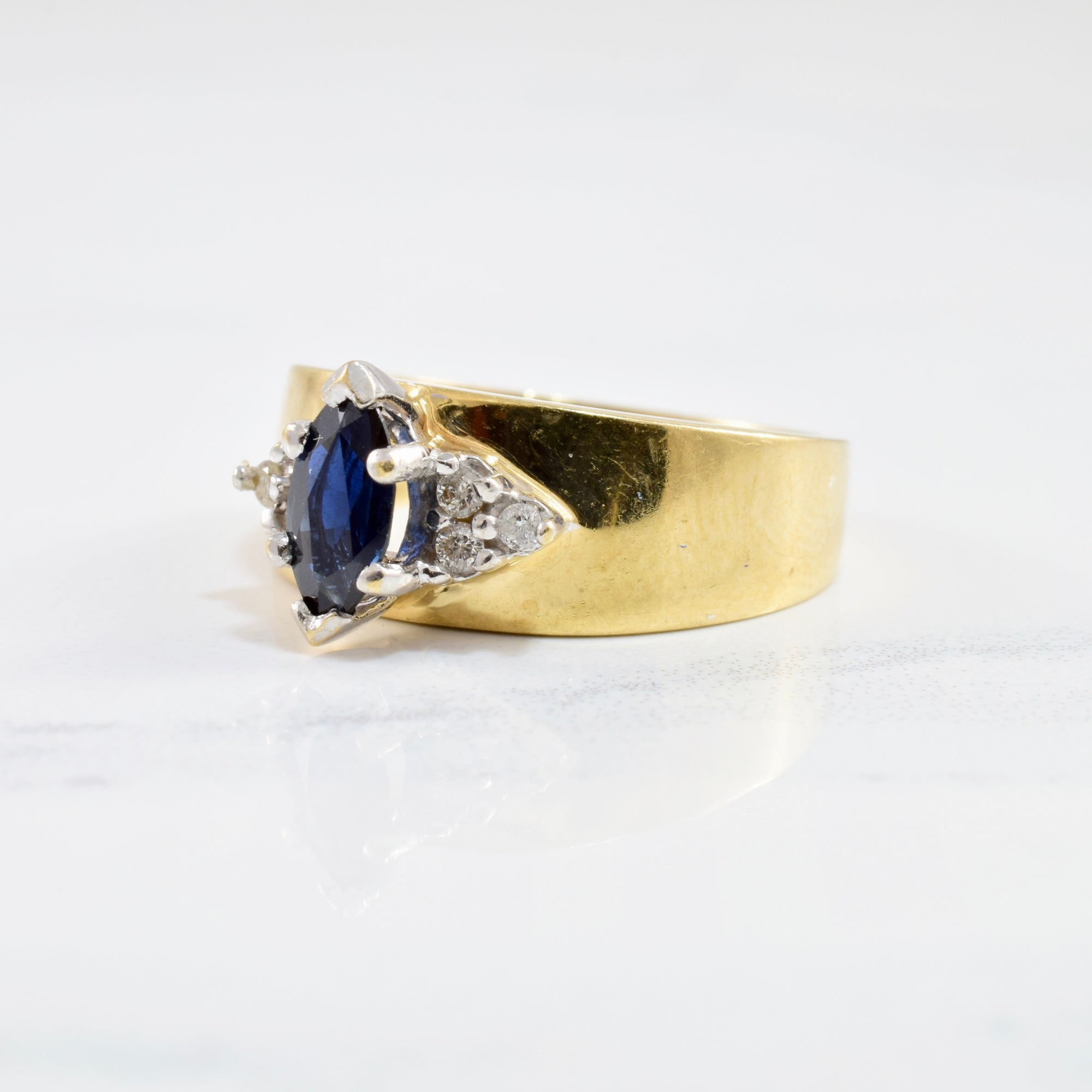 Sapphire and Diamond Side Cluster Ring | 0.07 ctw SZ 6.5 |