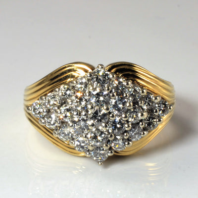 Tapered Diamond Cluster Ring | 0.88ctw | SZ 5 |